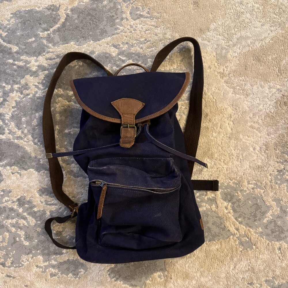 United By Blue: 100% Organic Cotton + Genuine Leather Backpack